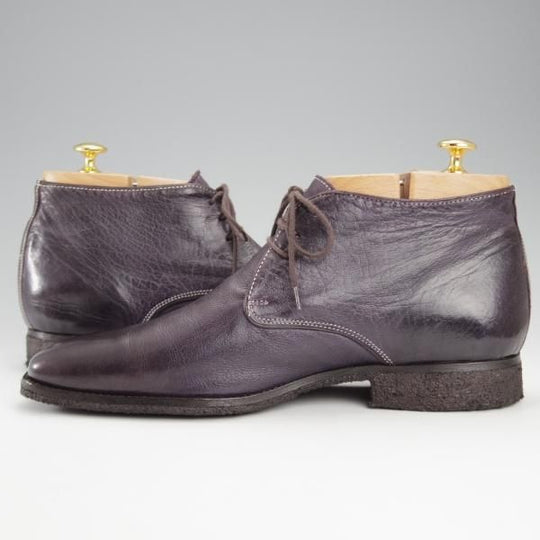 極上★(伊)アンドレア・ヴェントゥーラ SIZE 41【貴重★ディアスキン(鹿革)/チャッカブーツ】ダークパープル/ANDREA VENTURA★j182