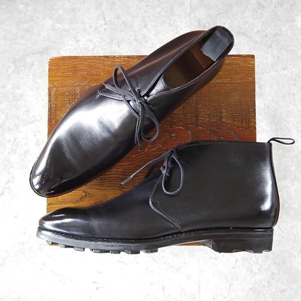 ★(スペイン製)カルミナ SIZE 7【定価￥80,300-★リッジウェイソール/トレーディングポスト別注】10027/チャッカブーツ/黒/CARMINA★j183