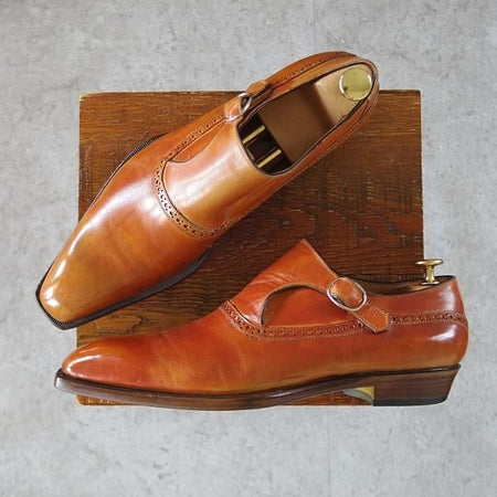 ★(伊)リカルド・ベステッティ SIZE 40【定価20万円程度★サイドモンク/トレーディングポスト別注】茶/RICCARDO BESTETTI★j186