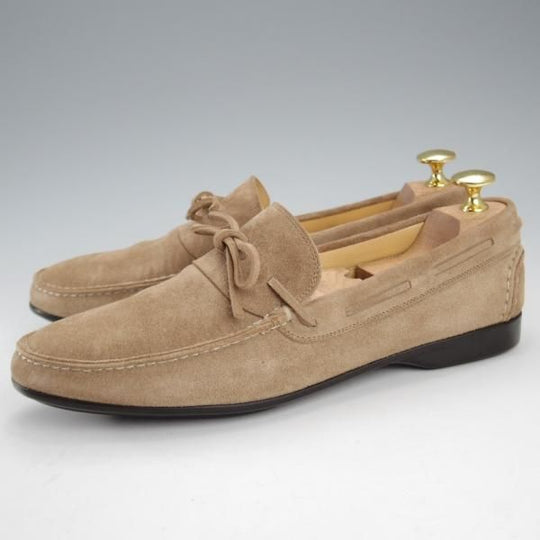 極美品★(伊製)HERMES/エルメス SIZE 39.5【★リボンローファー/薄茶】スエード/メンズ★j187