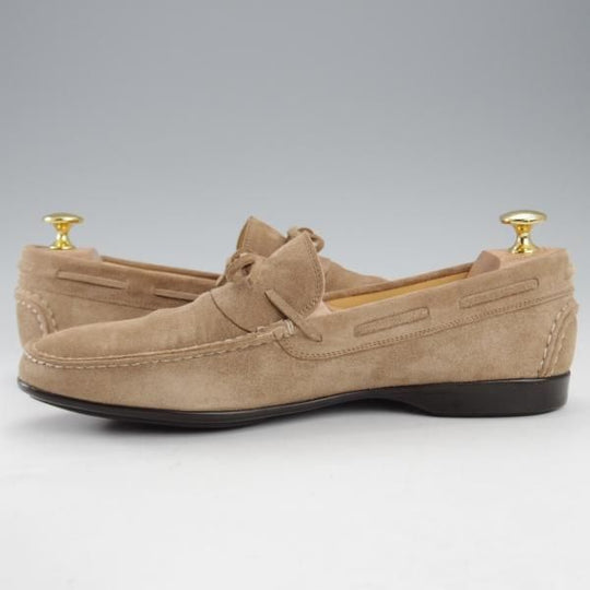 極美品★(伊製)HERMES/エルメス SIZE 39.5【★リボンローファー/薄茶】スエード/メンズ★j187