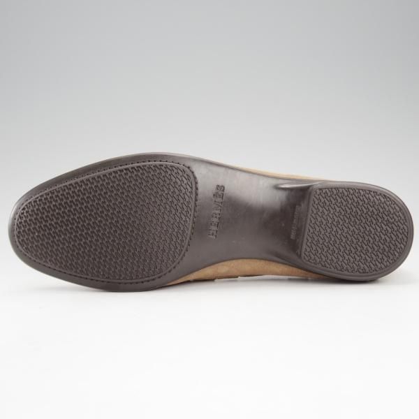 極美品★(伊製)HERMES/エルメス SIZE 39.5【★リボンローファー/薄茶】スエード/メンズ★j187