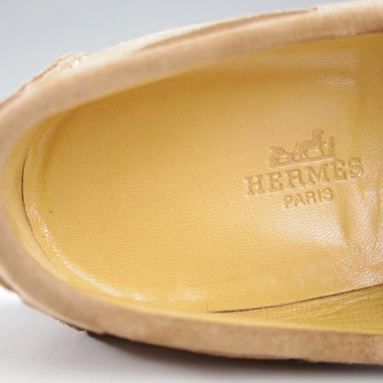 極美品★(伊製)HERMES/エルメス SIZE 39.5【★リボンローファー/薄茶】スエード/メンズ★j187