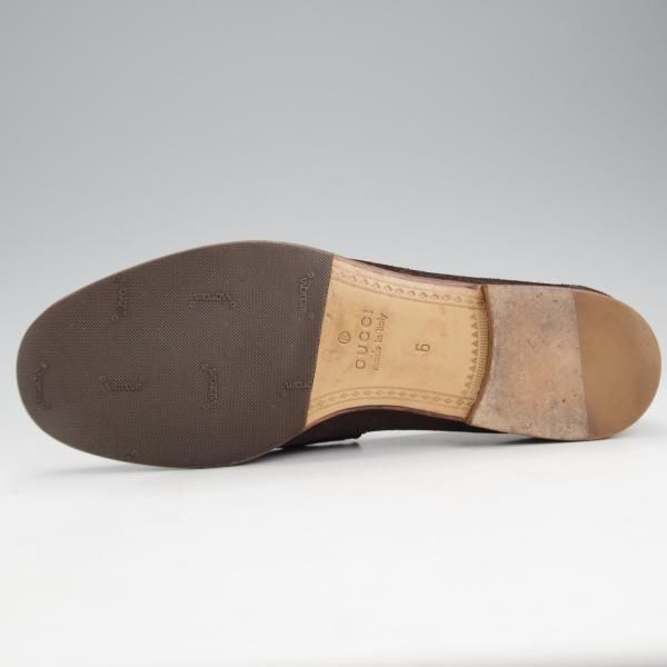 美品★(伊)GUCCI/グッチ SIZE 6【貴重★1953コレクション/ホースビットローファー】バケッタ風スエード/スリッポン/濃茶/メンズ★j189