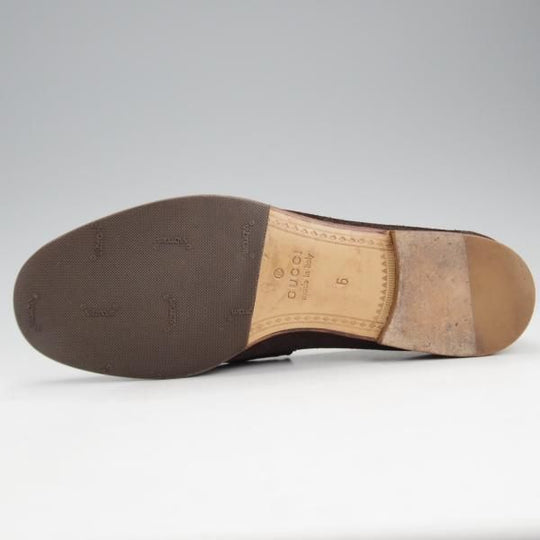 美品★(伊)GUCCI/グッチ SIZE 6【貴重★1953コレクション/ホースビットローファー】バケッタ風スエード/スリッポン/濃茶/メンズ★j189