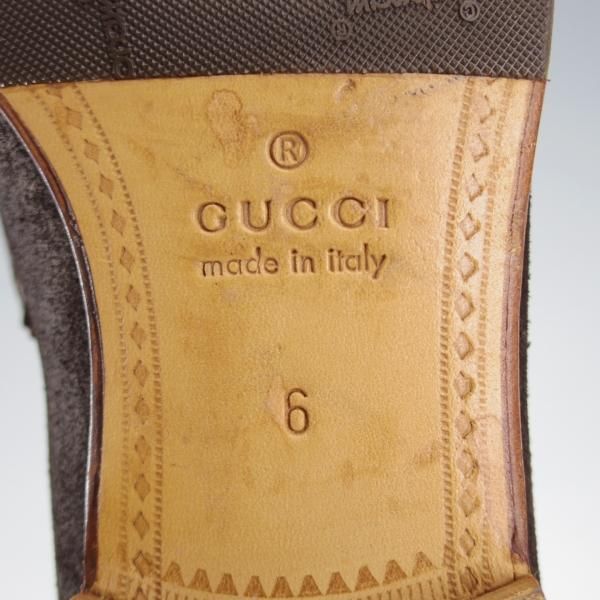 美品★(伊)GUCCI/グッチ SIZE 6【貴重★1953コレクション/ホースビットローファー】バケッタ風スエード/スリッポン/濃茶/メンズ★j189