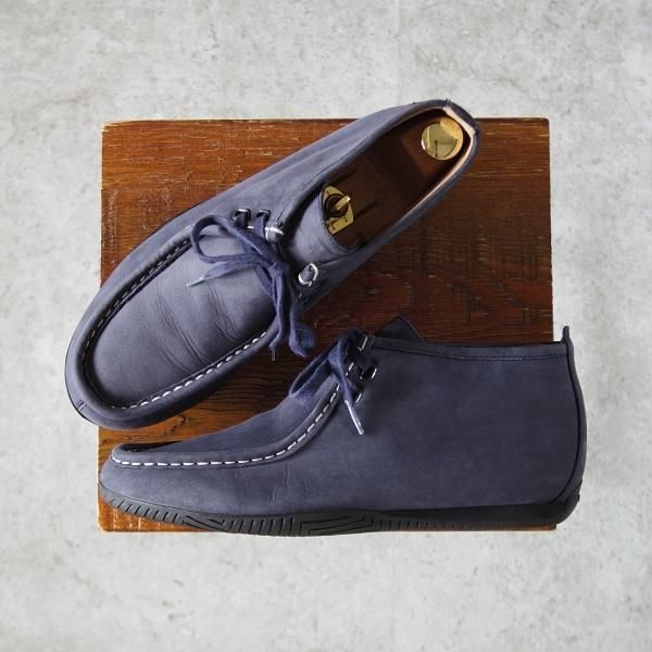 極上★(伊製)HERMES/エルメス SIZE 40【★モカシンブーツ/紺】ヌバック/メンズ★j194