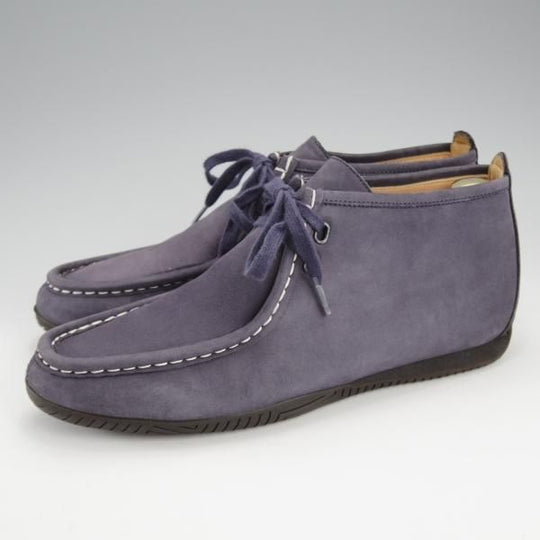 極上★(伊製)HERMES/エルメス SIZE 40【★モカシンブーツ/紺】ヌバック/メンズ★j194