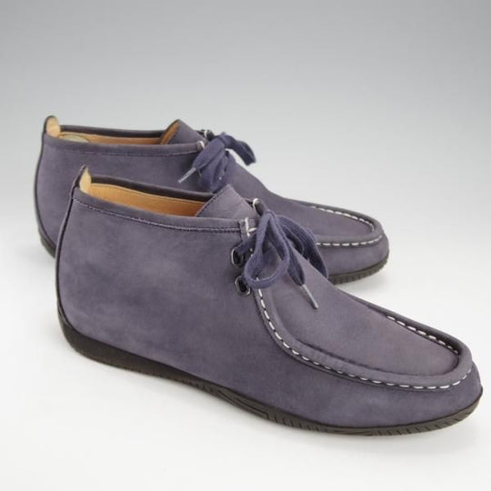 極上★(伊製)HERMES/エルメス SIZE 40【★モカシンブーツ/紺】ヌバック/メンズ★j194