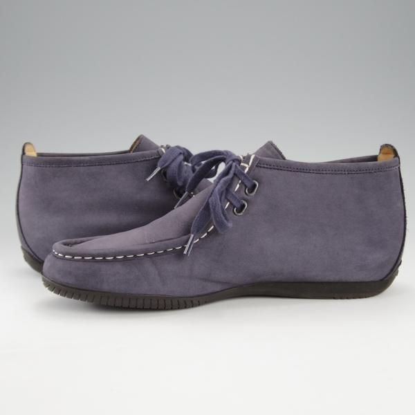 極上★(伊製)HERMES/エルメス SIZE 40【★モカシンブーツ/紺】ヌバック/メンズ★j194