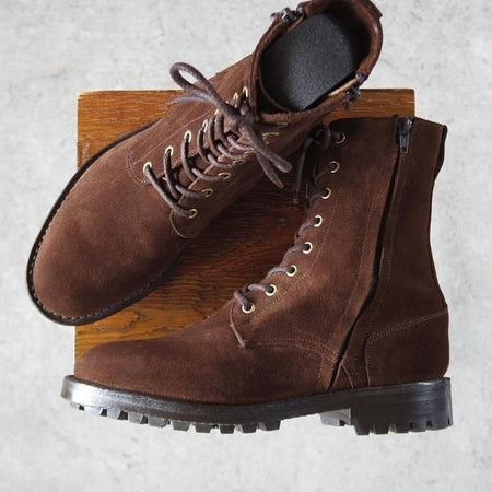 極上★トリッカーズ SIZE 7【コマンドソール仕様★M6870/ロガーブーツ】レースアップブーツ/スエード/濃茶/Tricker's★j195