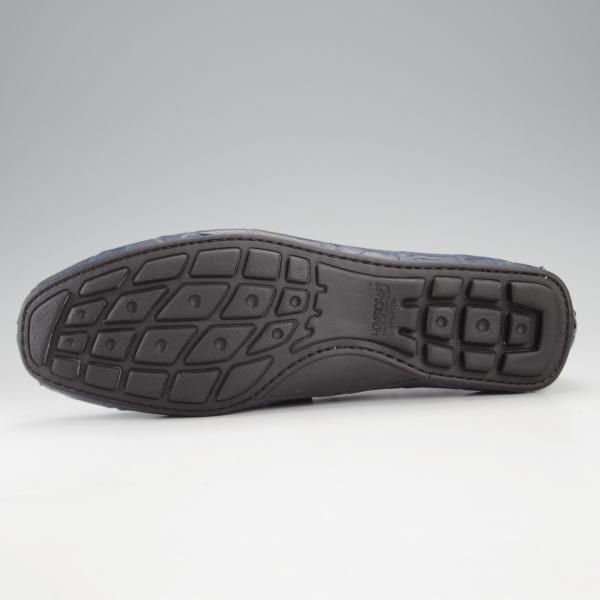 極美品★(伊)ロッソ・フィオレンティーノ SIZE 40【定価￥140,400-★クロコダイル/6850】ローファー/スリッポン/紺★j197