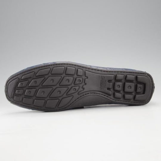 極美品★(伊)ロッソ・フィオレンティーノ SIZE 40【定価￥140,400-★クロコダイル/6850】ローファー/スリッポン/紺★j197