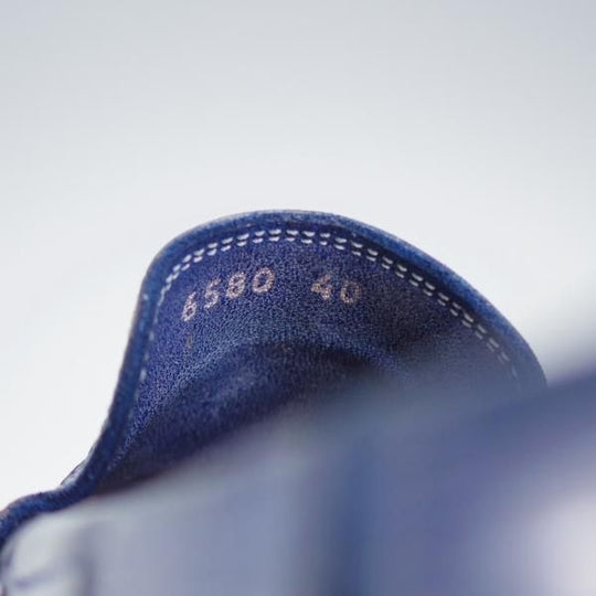 極美品★(伊)ロッソ・フィオレンティーノ SIZE 40【定価￥140,400-★クロコダイル/6850】ローファー/スリッポン/紺★j197