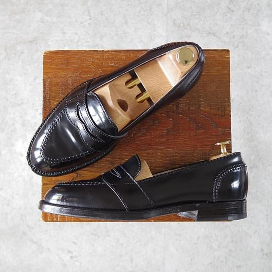 極美品★オールデン 6.5D【現行定価17万円程度★コードバン/6845/フルストラップ】アバディーンラスト/コインローファー/黒/Alden★j203