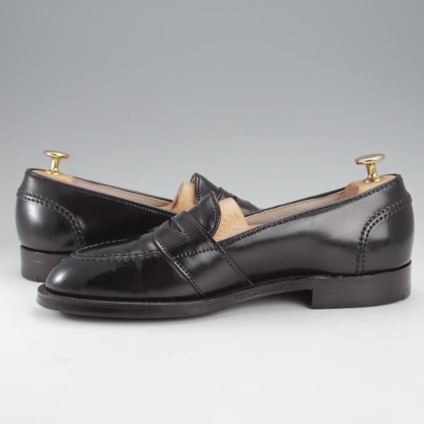 極美品★オールデン 6.5D【現行定価17万円程度★コードバン/6845/フルストラップ】アバディーンラスト/コインローファー/黒/Alden★j203