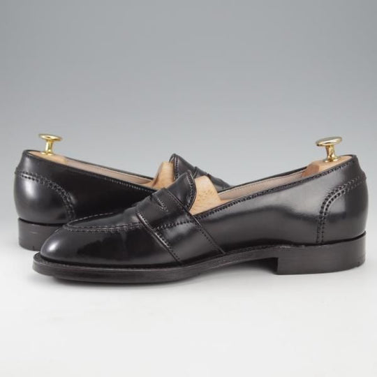 極美品★オールデン 6.5D【現行定価17万円程度★コードバン/6845/フルストラップ】アバディーンラスト/コインローファー/黒/Alden★j203