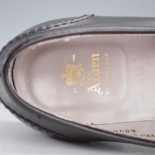 極美品★オールデン 6.5D【現行定価17万円程度★コードバン/6845/フルストラップ】アバディーンラスト/コインローファー/黒/Alden★j203