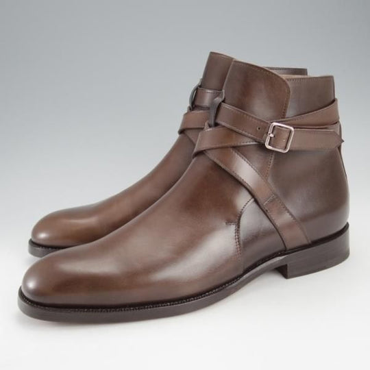 未使用★(東欧)ゾンキー・ブーツ SIZE 7【定価￥154,440-★(伊)F.LLIジャコメッティ製/ジョッパーブーツ】ZB034/カーフ/濃茶★j204