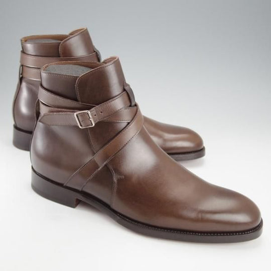 未使用★(東欧)ゾンキー・ブーツ SIZE 7【定価￥154,440-★(伊)F.LLIジャコメッティ製/ジョッパーブーツ】ZB034/カーフ/濃茶★j204