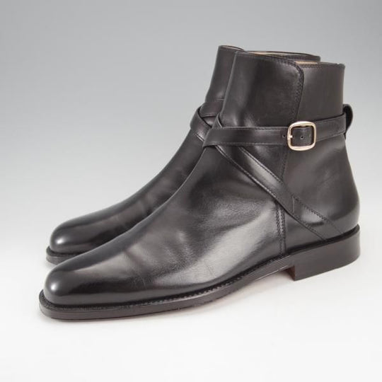 極美品★(伊)タニノクリスチー SIZE 6.5【定価￥210,000-★ブラックラピド製法/FLASOTTO】フラソット/ジョッパーブーツ/カーフ/黒★j206