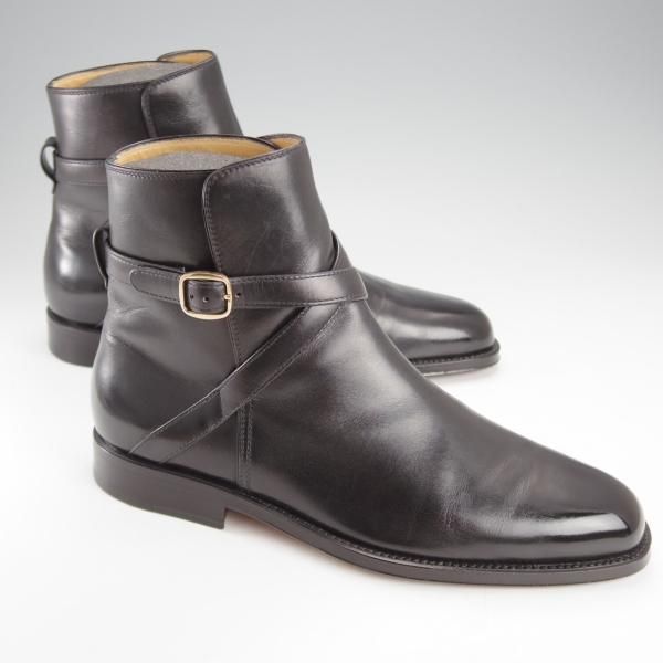 極美品★(伊)タニノクリスチー SIZE 6.5【定価￥210,000-★ブラックラピド製法/FLASOTTO】フラソット/ジョッパーブーツ/カーフ/黒★j206