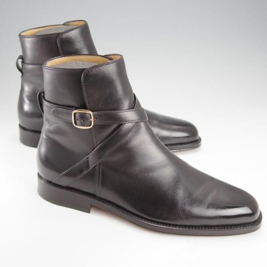 極美品★(伊)タニノクリスチー SIZE 6.5【定価￥210,000-★ブラックラピド製法/FLASOTTO】フラソット/ジョッパーブーツ/カーフ/黒★j206