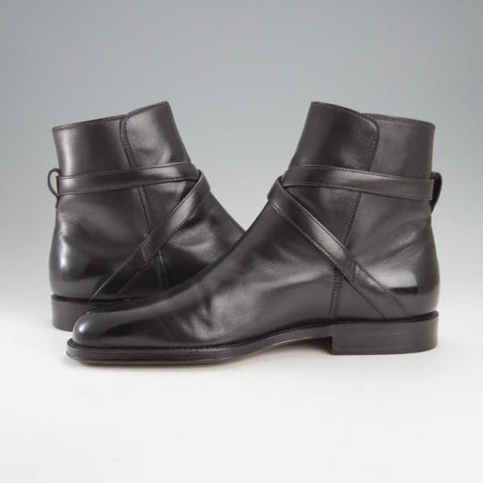 極美品★(伊)タニノクリスチー SIZE 6.5【定価￥210,000-★ブラックラピド製法/FLASOTTO】フラソット/ジョッパーブーツ/カーフ/黒★j206
