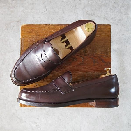 極上★(英)チーニー 7F【定価￥82,500-★HUDSON/ハドソン】5203ラスト/コインローファー/カーフ/MOCHA/濃茶/メンズ/CHEANEY★j208