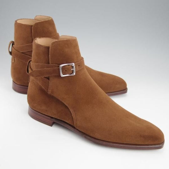 未使用★クロケット&ジョーンズ 7.5E【貴重★(英)ジョージクレバリー別注/MORRIS】ジョッパーブーツ/スエード/茶/Crockett&Jones★j210