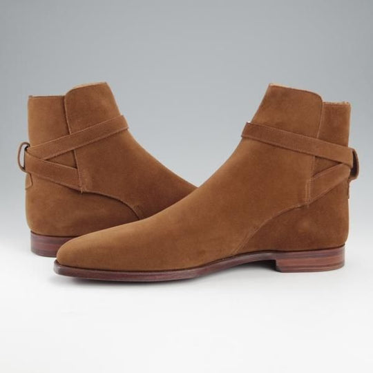 未使用★クロケット&ジョーンズ 7.5E【貴重★(英)ジョージクレバリー別注/MORRIS】ジョッパーブーツ/スエード/茶/Crockett&Jones★j210