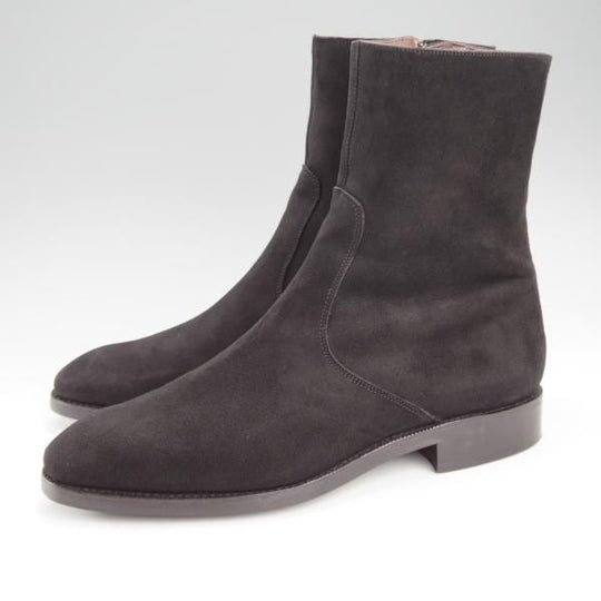 極上★(スペイン製)カルミナ SIZE 7【トレーディングポスト別注★サイドジップブーツ/10087】黒/スエード/Trading Post/CARMINA★j211