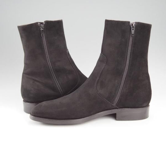 極上★(スペイン製)カルミナ SIZE 7【トレーディングポスト別注★サイドジップブーツ/10087】黒/スエード/Trading Post/CARMINA★j211