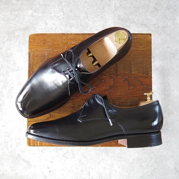 極美品★クロケット&ジョーンズ 6.5E【★プレーントゥ/WoodStock】Vフロント/カーフ/黒/メンズ/Crockett&Jones★j213