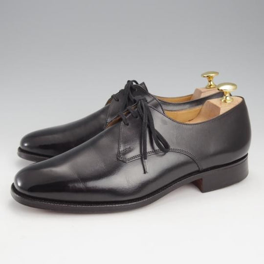 極美品★クロケット&ジョーンズ 6.5E【★プレーントゥ/WoodStock】Vフロント/カーフ/黒/メンズ/Crockett&Jones★j213