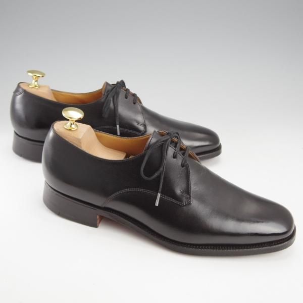 極美品★クロケット&ジョーンズ 6.5E【★プレーントゥ/WoodStock】Vフロント/カーフ/黒/メンズ/Crockett&Jones★j213