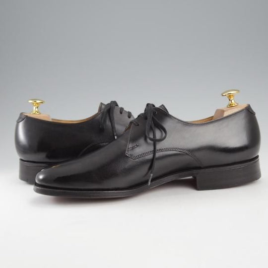 極美品★クロケット&ジョーンズ 6.5E【★プレーントゥ/WoodStock】Vフロント/カーフ/黒/メンズ/Crockett&Jones★j213