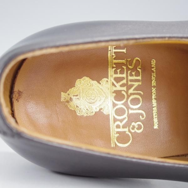 極美品★クロケット&ジョーンズ 6.5E【★プレーントゥ/WoodStock】Vフロント/カーフ/黒/メンズ/Crockett&Jones★j213