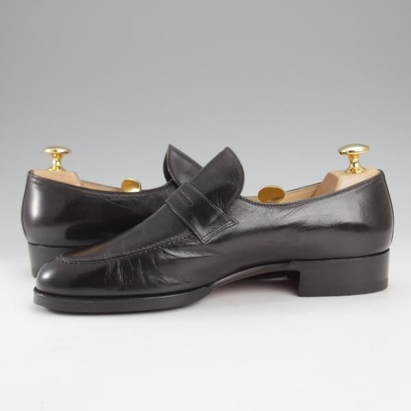 極上★(伊)タニノクリスチー SIZE 5【定価15万円以上★コインローファー/122459】センターエラスティック/カーフ/黒/TANINO CRISCI★j215