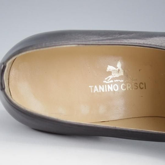 極上★(伊)タニノクリスチー SIZE 5【定価15万円以上★コインローファー/122459】センターエラスティック/カーフ/黒/TANINO CRISCI★j215