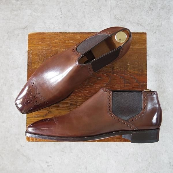 未使用★(英)ガジアーノ&ガーリング 6.5E【定価￥231,000-★Montand 2/サイドゴアブーツ】TG73ラスト/カーフ/濃茶/GAZIANO&GIRLING★j219