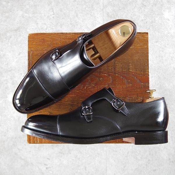 極美品★チャーチ 70G/UK7【定価￥181,500-★デトロイト/DETROIT/ダブルモンク】136ラスト/カーフ/黒/メンズ/Church's★j222