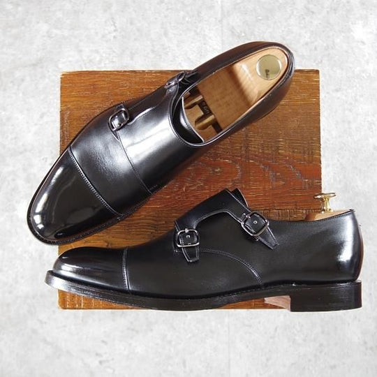 極美品★チャーチ 70G/UK7【定価￥181,500-★デトロイト/DETROIT/ダブルモンク】136ラスト/カーフ/黒/メンズ/Church's★j222