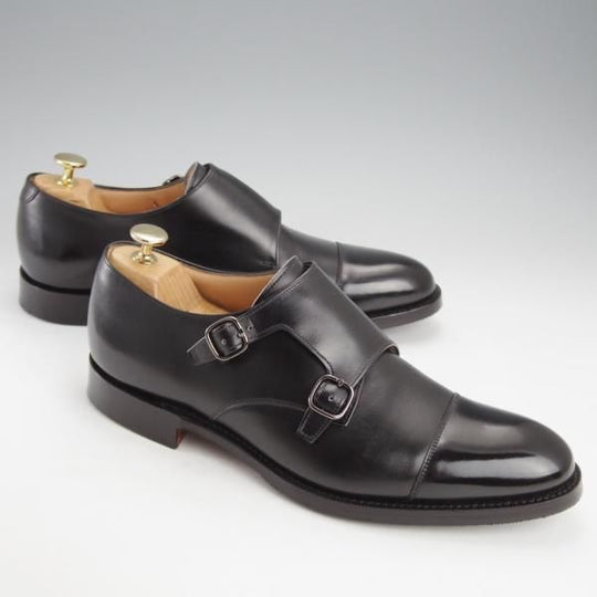 極美品★チャーチ 70G/UK7【定価￥181,500-★デトロイト/DETROIT/ダブルモンク】136ラスト/カーフ/黒/メンズ/Church's★j222