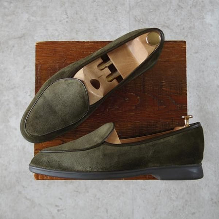 極美品★(英)ボードイン&ランジ SIZE 41【国内モデル定価￥75,900-★ベルジャンシューズ/Sagan Stride】スエード/BAUDOIN&LANGE★j228