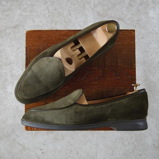 極美品★(英)ボードイン&ランジ SIZE 41【国内モデル定価￥75,900-★ベルジャンシューズ/Sagan Stride】スエード/BAUDOIN&LANGE★j228