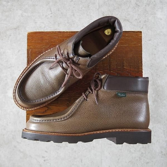 未使用★パラブーツ SIZE 39.5【定価￥77,760-★飾りコバ仕様/MILLY/チロリアンブーツ】ミリー/グレインレザー/灰茶/Paraboot★j229