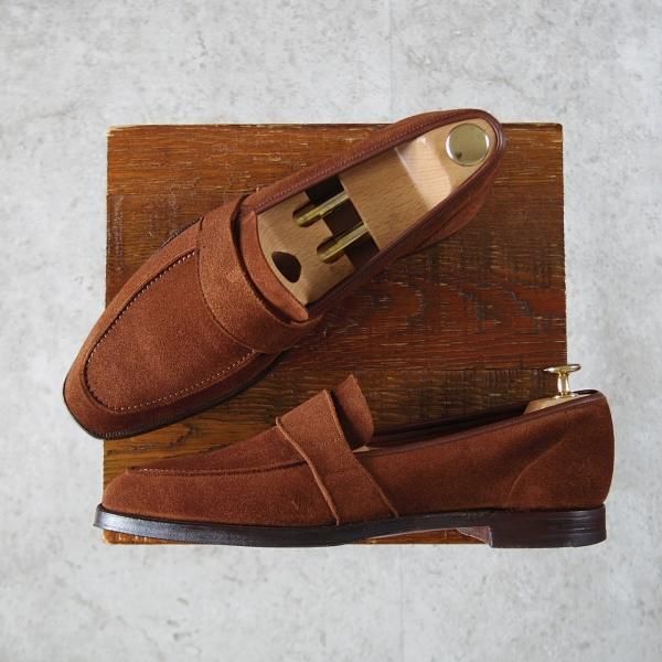 ★クロケット&ジョーンズ 6.5E【定価￥121,000-★(英)ジョージクレバリー別注/OWEN】306ラスト/ローファー/スエード/茶/Crockett&Jones★j232