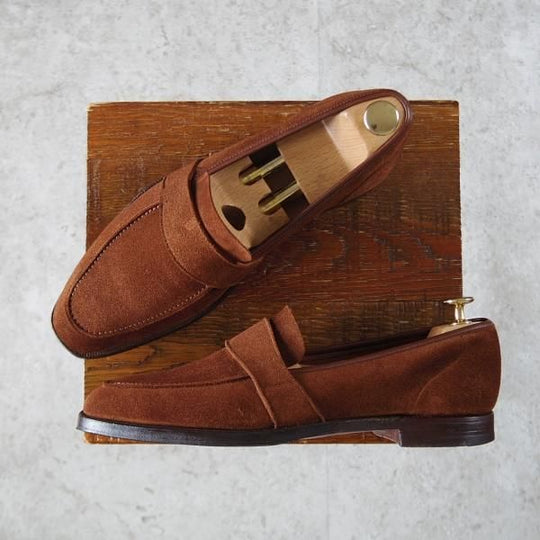 ★クロケット&ジョーンズ 6.5E【定価￥121,000-★(英)ジョージクレバリー別注/OWEN】306ラスト/ローファー/スエード/茶/Crockett&Jones★j232