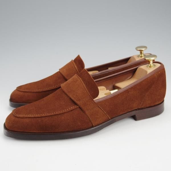 ★クロケット&ジョーンズ 6.5E【定価￥121,000-★(英)ジョージクレバリー別注/OWEN】306ラスト/ローファー/スエード/茶/Crockett&Jones★j232